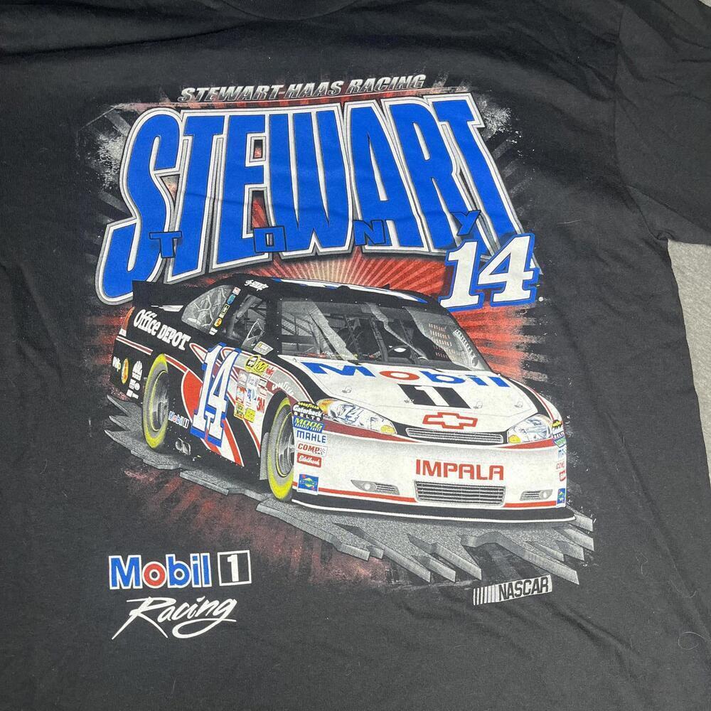 Vintage Stewart Haas Racing Stewart #14 Mobil 1 Racing NASCAR T-Shirt XL - Picture 2 of 4